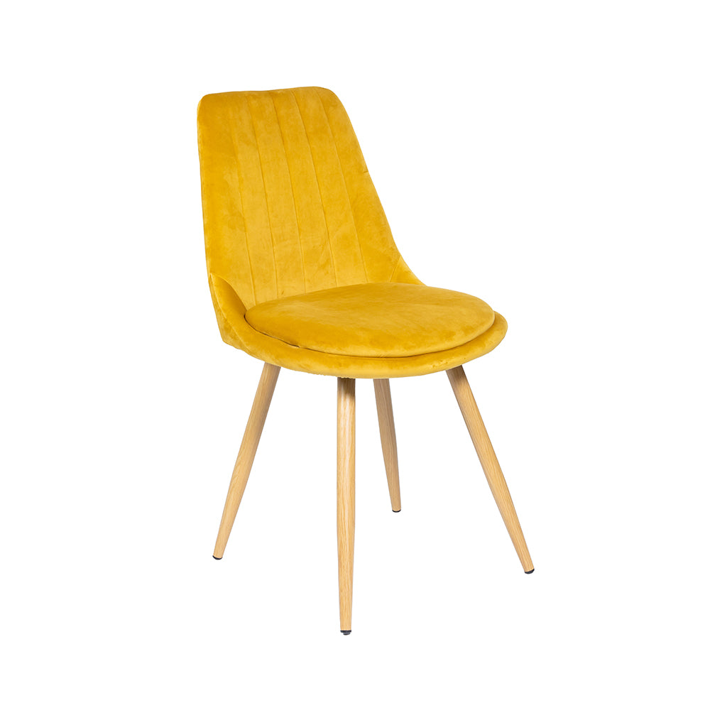 Bueno Dining Chair Mustard Yellow Velvet