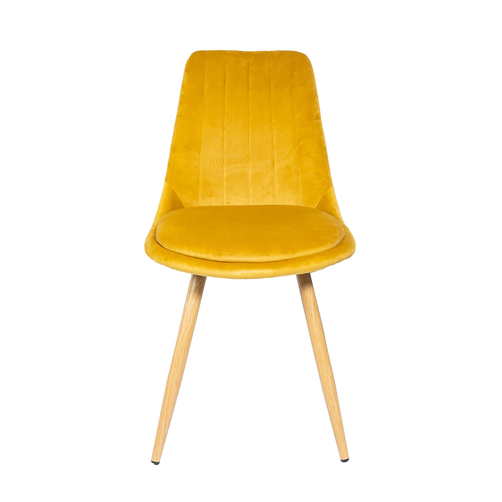 Bueno Dining Chair Mustard Yellow Velvet