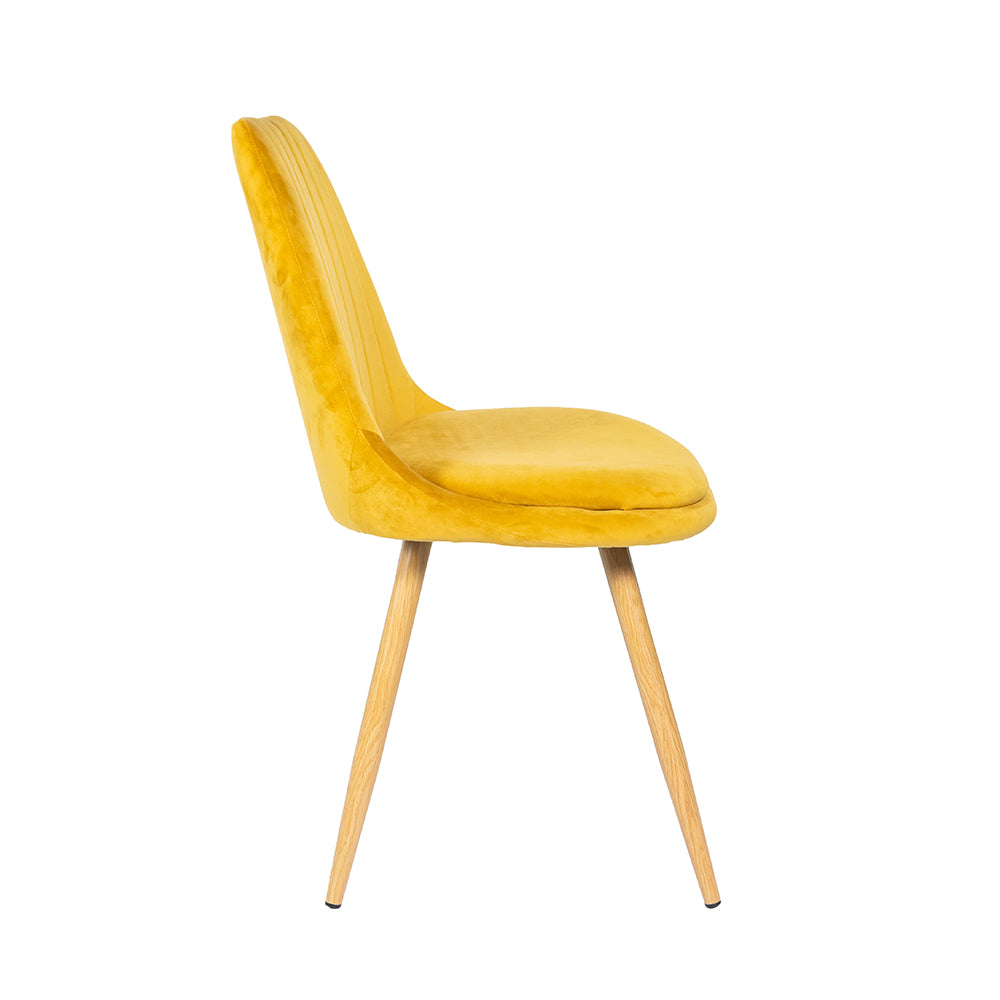Bueno Dining Chair Mustard Yellow Velvet