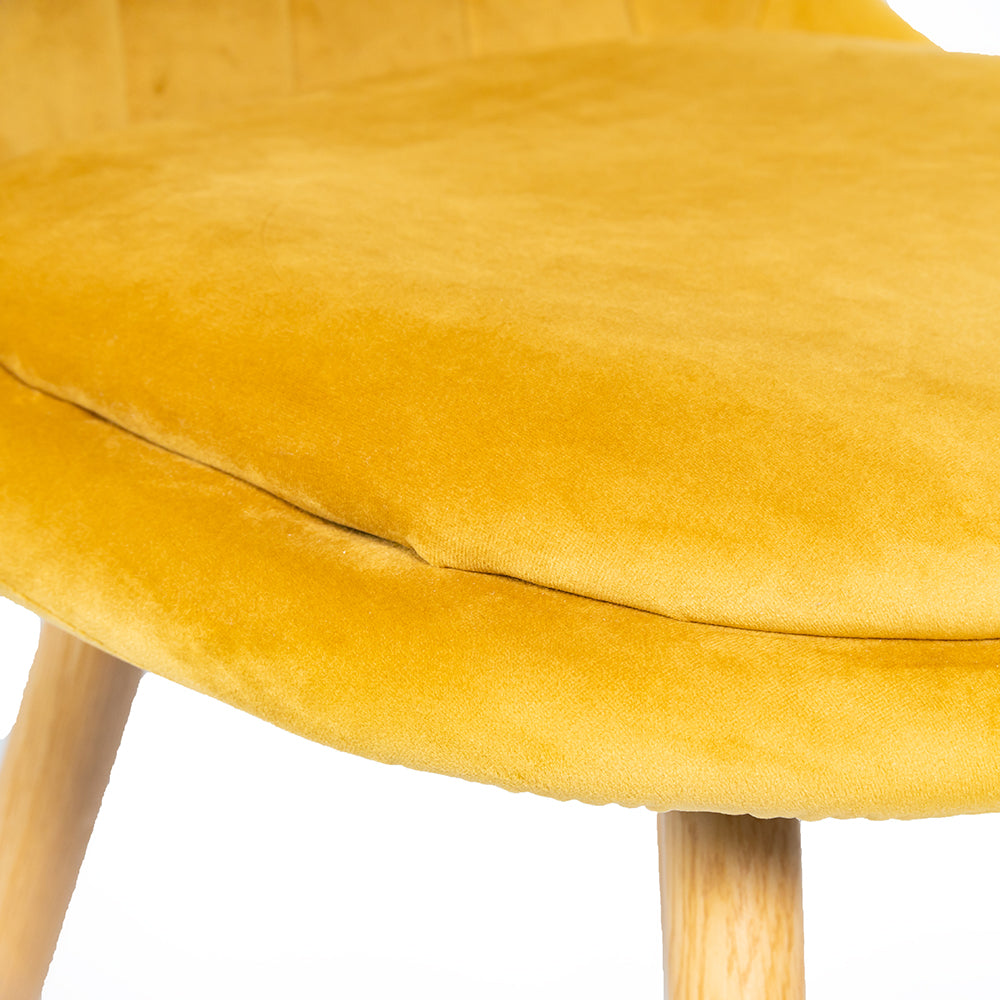Bueno Dining Chair Mustard Yellow Velvet