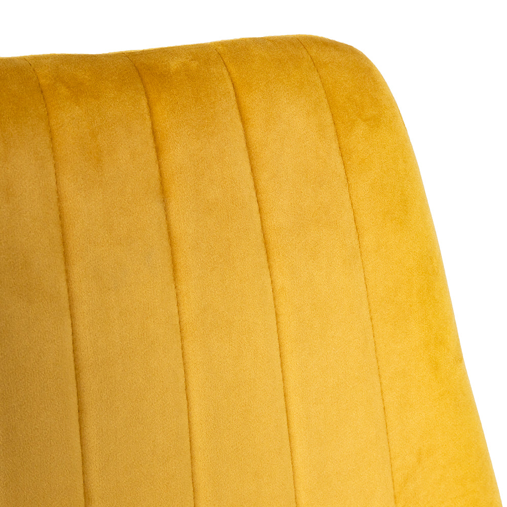 Bueno Dining Chair Mustard Yellow Velvet