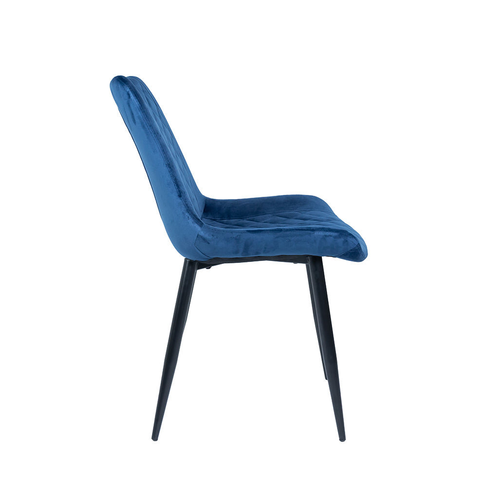 Bruno Dining Chair Blue Velvet
