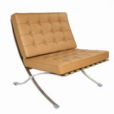 Barcelona Chair and Ottoman Camel Leather