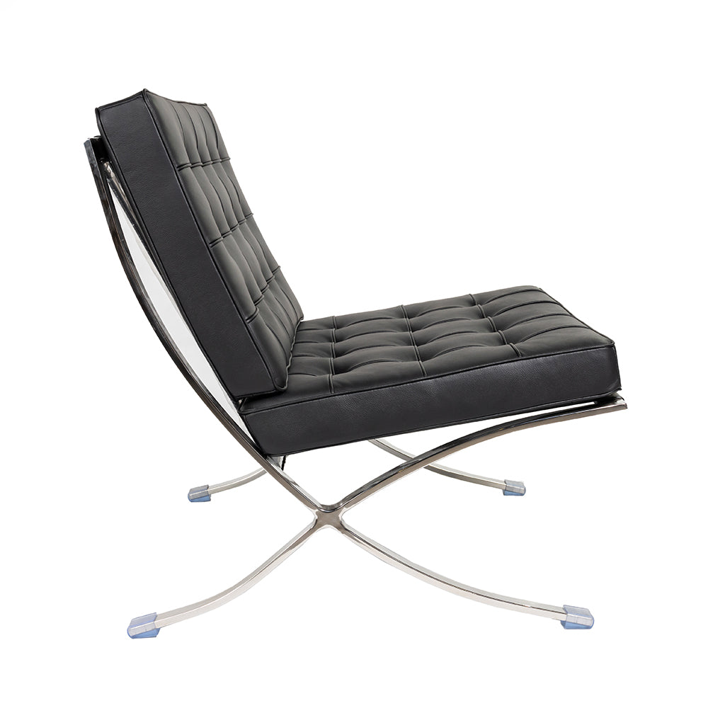 Barcelona Chair and Ottoman Black Leather