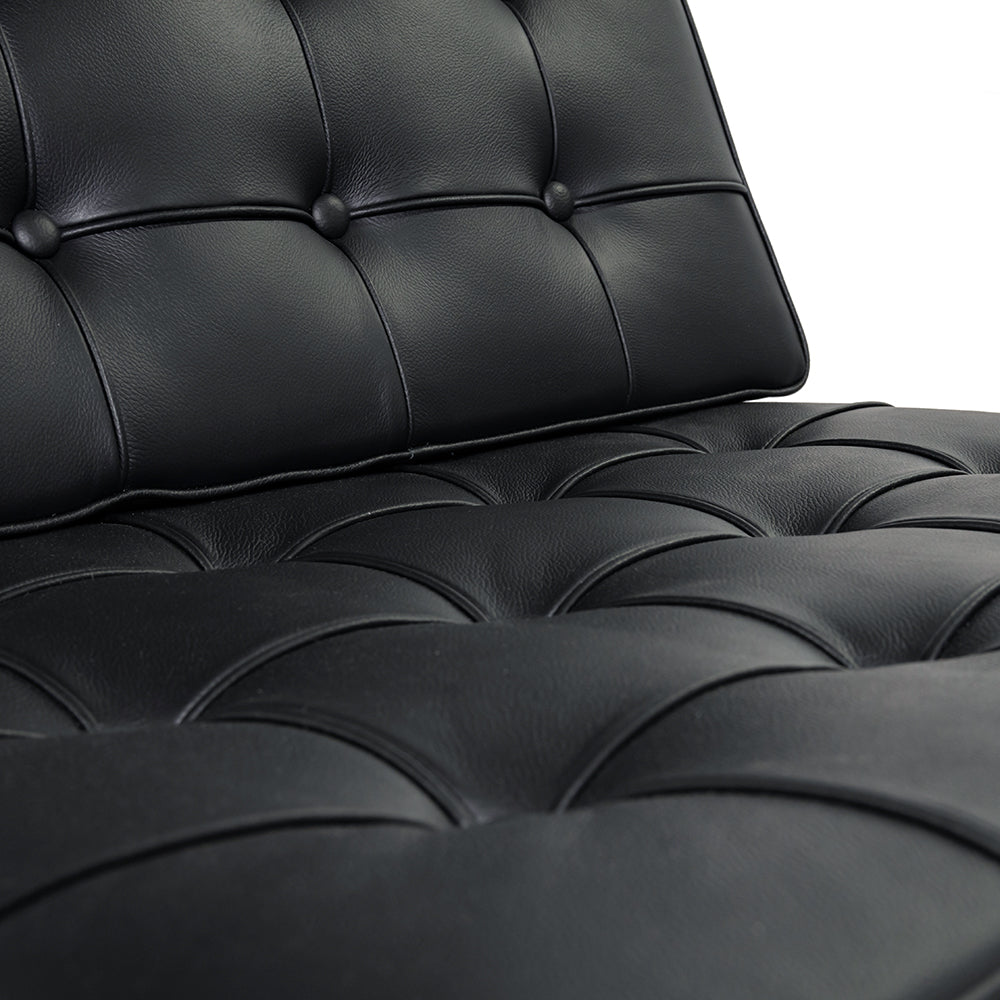 Barcelona Chair and Ottoman Black Leather