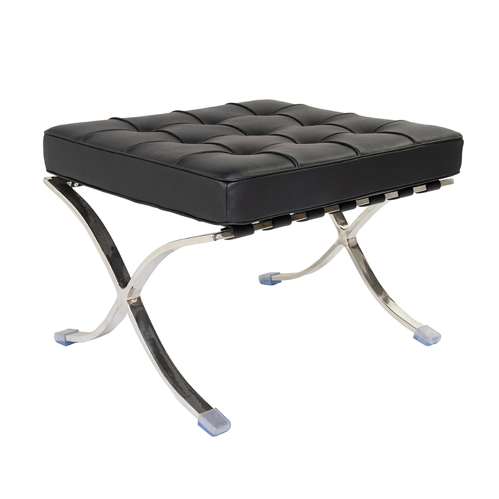 Barcelona Chair and Ottoman Black Leather