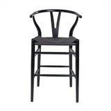 Hans J Wegner style Wishbone Bar Stool - All Black