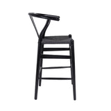 Hans J Wegner style Wishbone Bar Stool - All Black