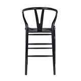 Hans J Wegner style Wishbone Bar Stool - All Black