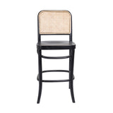 811 Hoffmann Style Stool Black with Cane Backrest