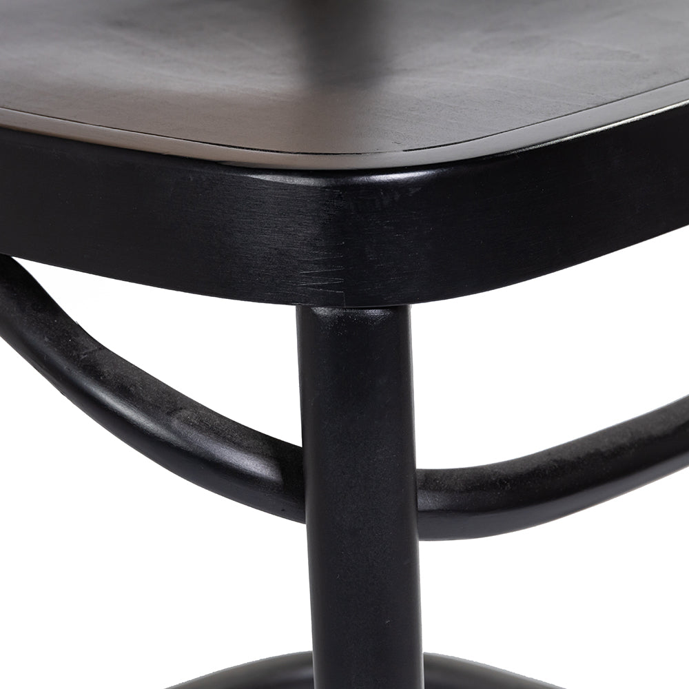 811 Hoffmann Style Stool Black with Cane Backrest