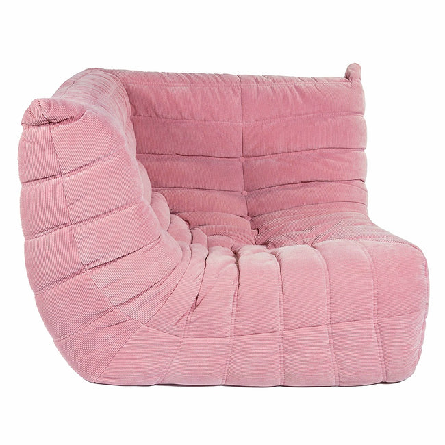 Togo Style Sofa Pastel Pink Corduroy Corner