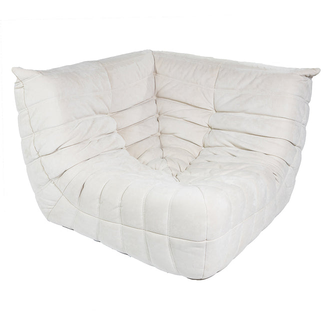 Togo Style Sofa Off White Suede Corner