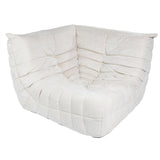 Togo Style Sofa Off White Suede Corner