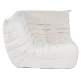 Togo Style Sofa Off White Suede Corner