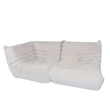 Togo Style Sofa Off White Suede Corner
