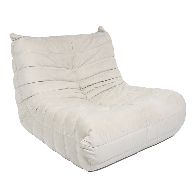 Togo Style Sofa Off White Suede 1 Seater