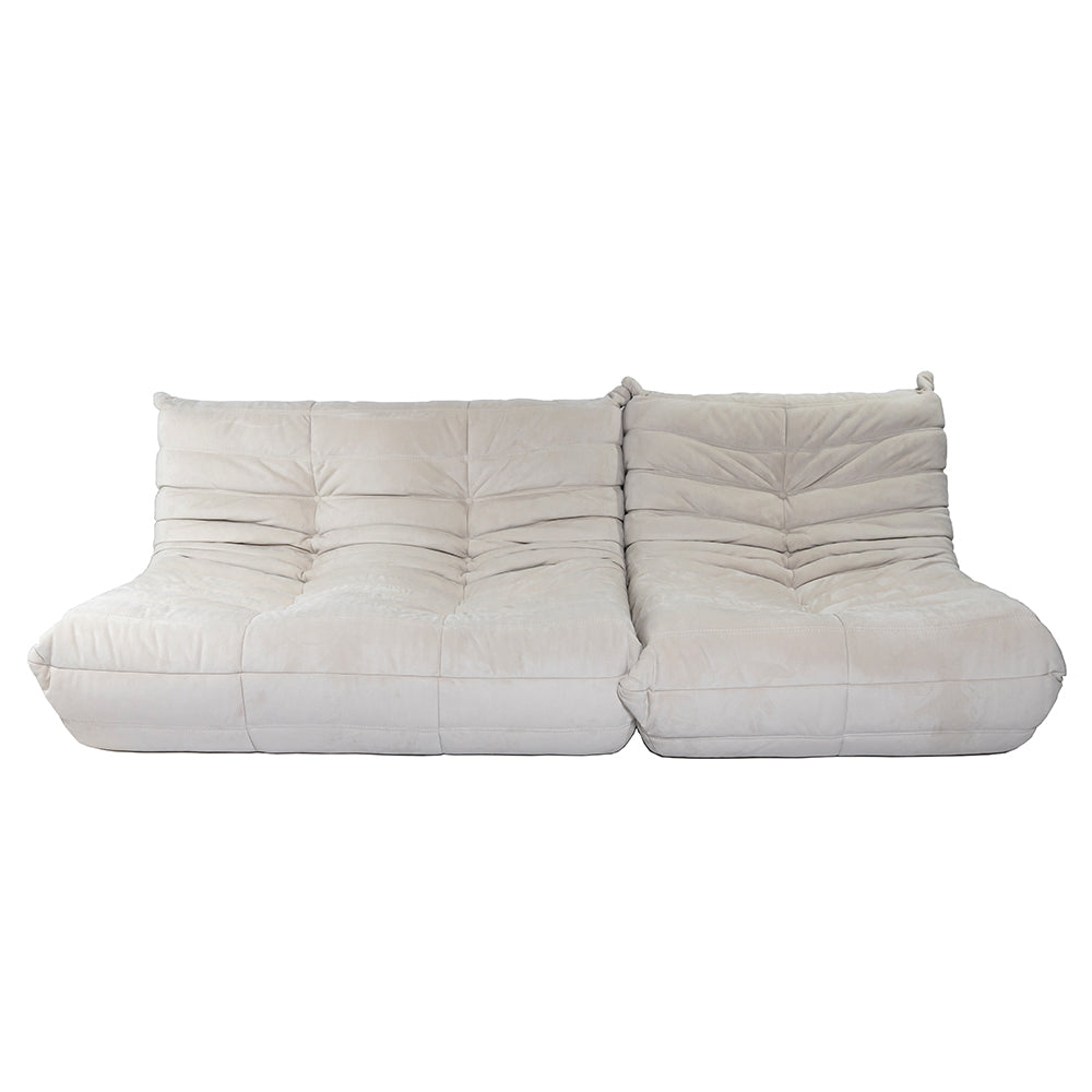 Togo Style Sofa Off White Suede 1 Seater