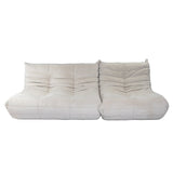 Togo Style Sofa Off White Suede 2 Seater
