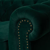 3 Seater Chesterfield Style Sofa Green Velvet