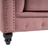 2 Seater Chesterfield Sofa Dusty Pink Velvet