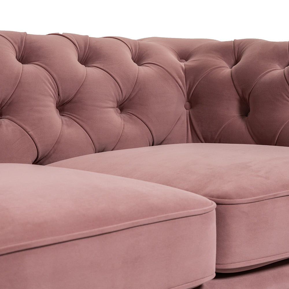2 Seater Chesterfield Sofa Dusty Pink Velvet