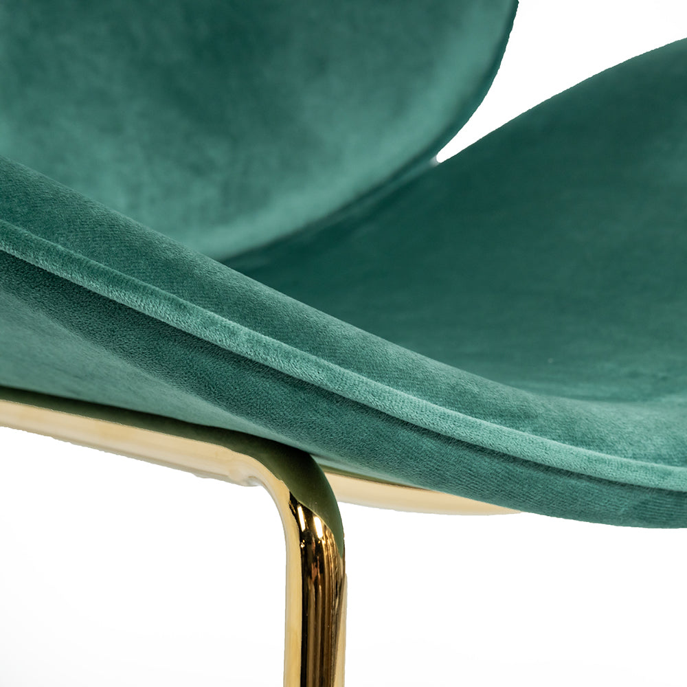 Beatle Style Lounge Chair Green Velvet