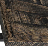 Reclaimed Oak Parquete Table Graphite / Star Frame by Strachel A.F.