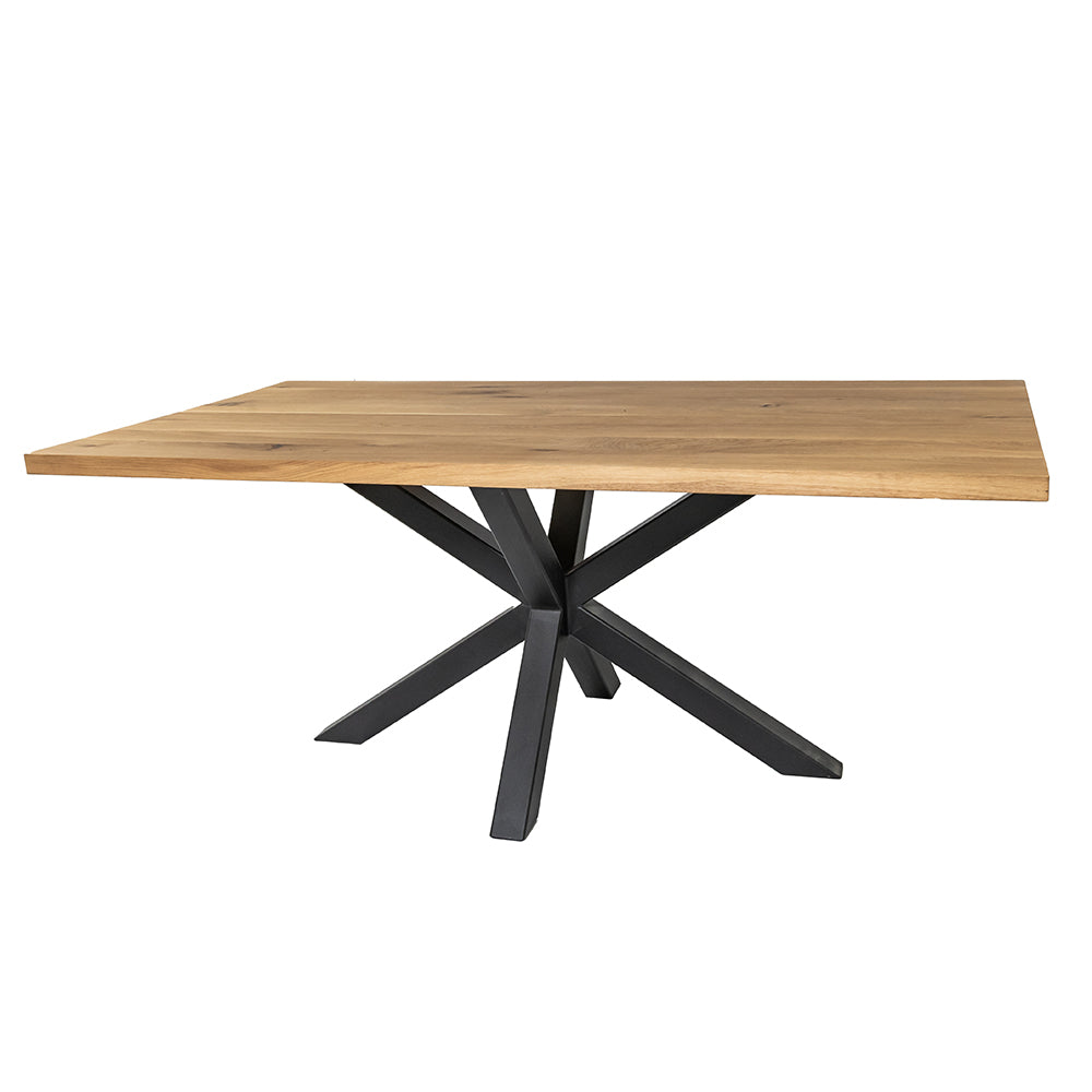 Solid Oak Dining Table Natural / Star Frame Black / Strachel A.F.