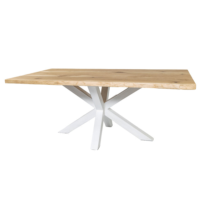 Solid Oak Dining Table Natural / Star Frame White / Strachel A.F.