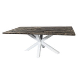 Reclaimed Oak Parquet Dining Table Graphite / Star Frame by Strachel A.F.