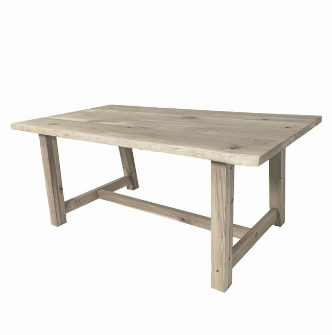 Solid Oak Farmhouse Dining Table Whitewashed / Strachel A.F.