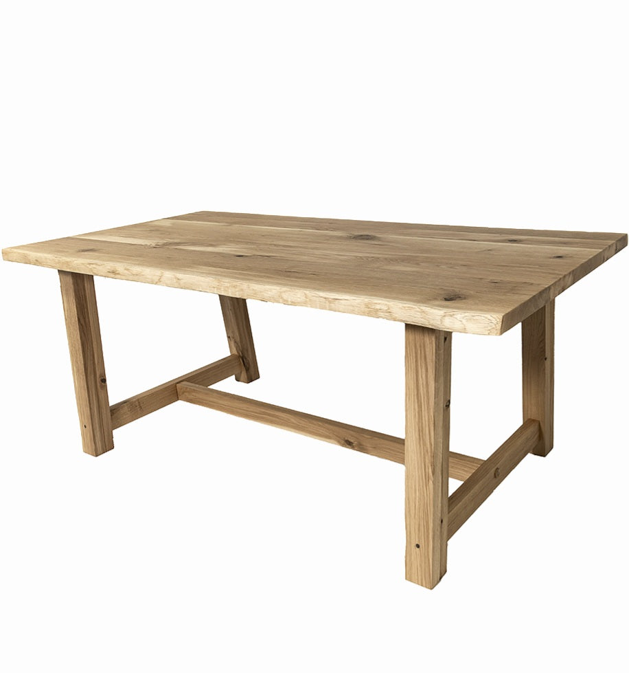 Solid Oak Farmhouse Dining Table Natural / Strachel A.F.