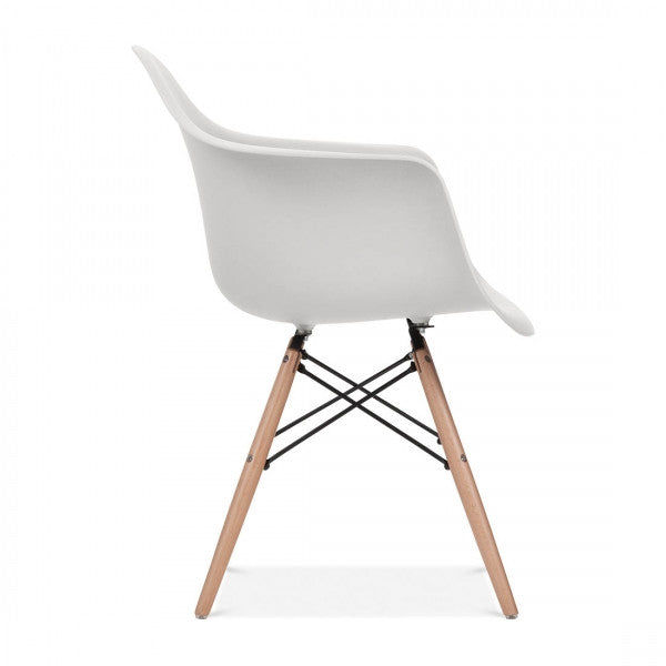 Iconic DAW Style Arm Chair - Light Grey