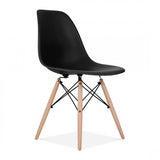 Iconic DSW Style Side Chair  Black - Natural Legs