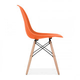 Iconic DSW Style Side Chair  Orange - Natural Legs