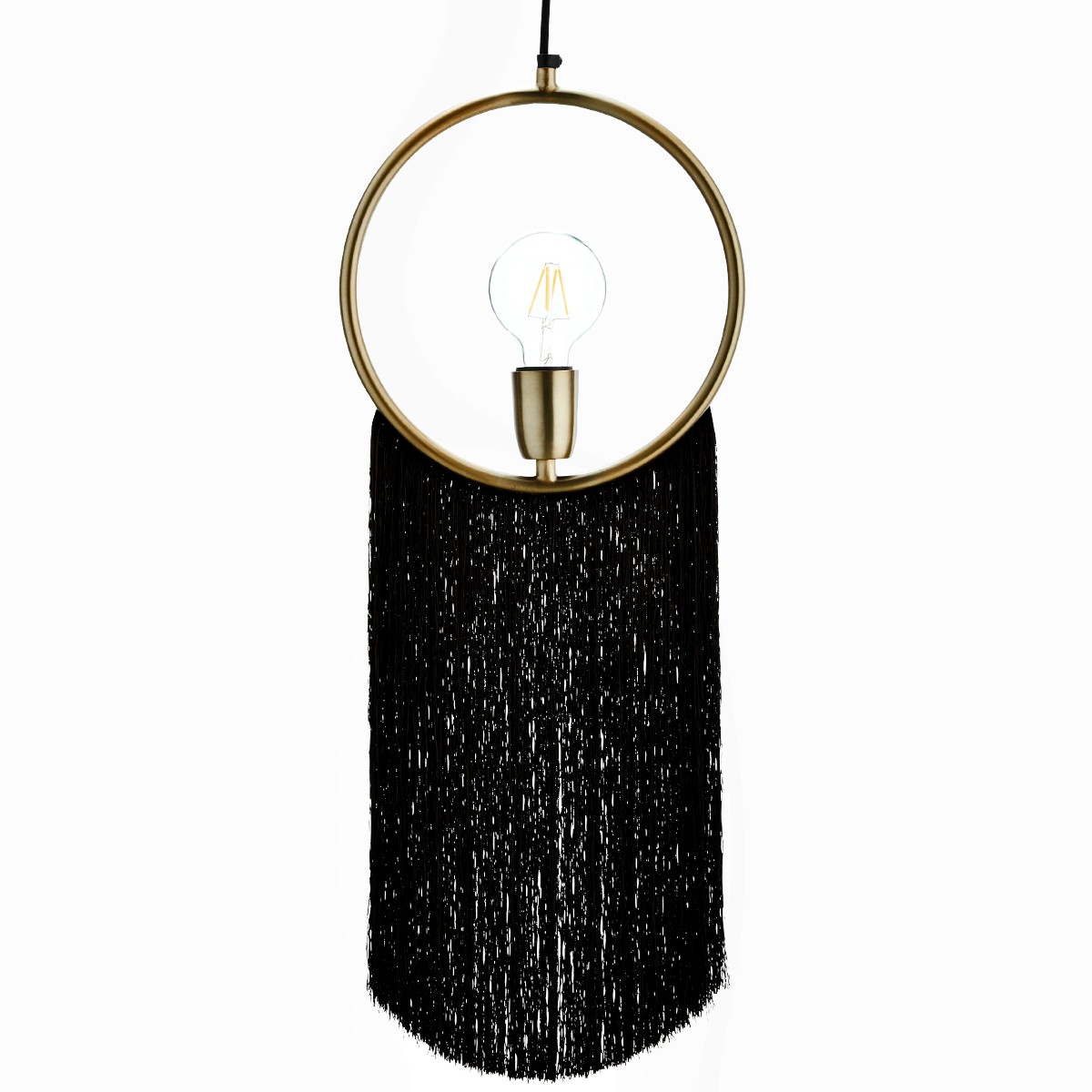 Tassel Pendant Lamp Black/Gold- Madam Stoltz