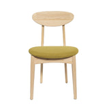 Emily Dining Chair Oak - Padded Seat Green
