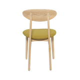 Emily Dining Chair Oak - Padded Seat Green