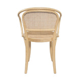 Wooden Round Bentwood Armchair With Rattan Back / Seat