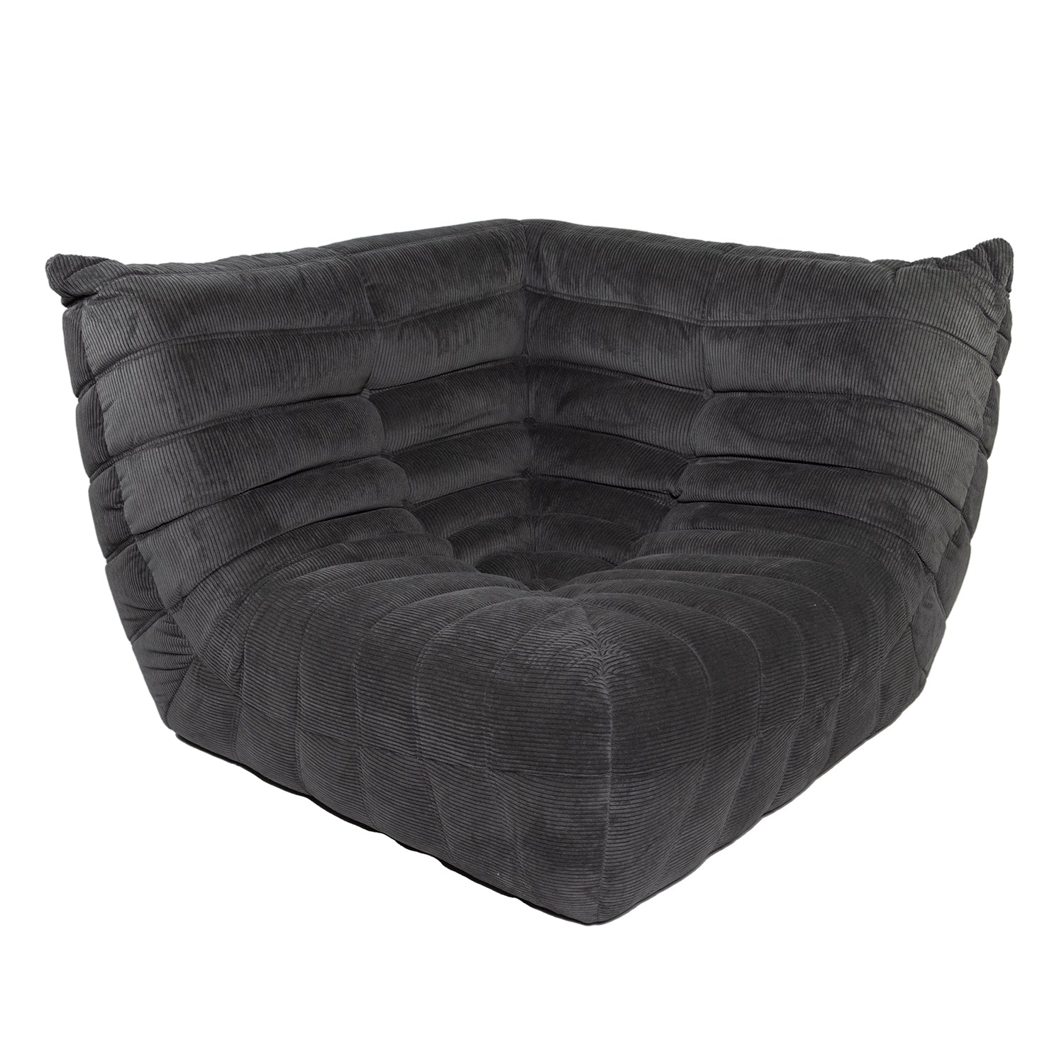 Togo Style Sofa Charcoal Grey Corduroy Corner