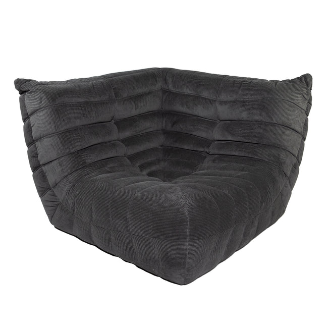 Togo Style Sofa Charcoal Grey Corduroy Corner