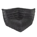 Togo Style Sofa Charcoal Grey Corduroy Corner
