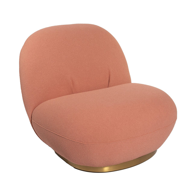 Pacha Style Swivel Lounge Chair Salmon Pink