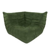 Togo Style Sofa Green Suede Corner
