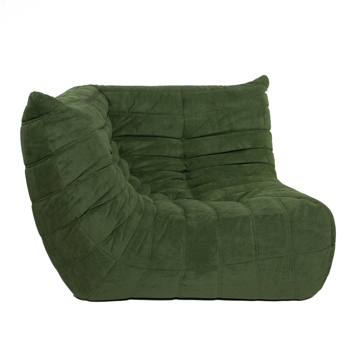 Togo Style Sofa Green Suede Corner