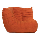 Togo Style Sofa Orange Suede Corner