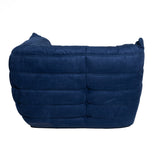 Togo Style Sofa Marine Blue Suede Corner