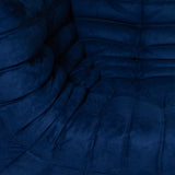 Togo Style Sofa Marine Blue Suede Corner