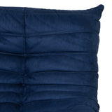 Togo Style Sofa Marine Blue Suede Corner